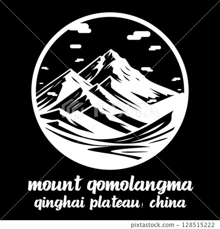 Circle Icon Mount Qomolangma.Vector illustration Circle Icon Mount Qomolangma.Vector illustration 128515222