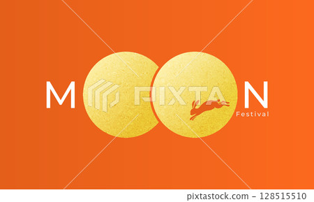 Moon Festival design with rabbit and moon 128515510
