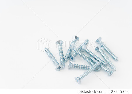 Tapping screw on white background 128515854
