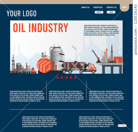 Oil & Gas Industry with global logistics partnership template 128516143