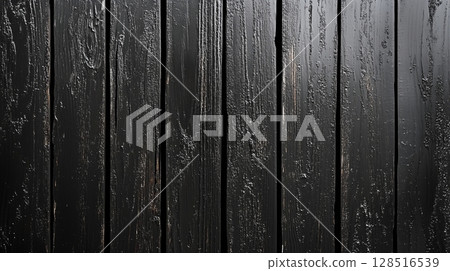 Wooden textured black planks board wall pattern hardwood rustic background 128516539