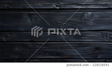 Wooden textured black planks board wall pattern hardwood rustic background 128516541