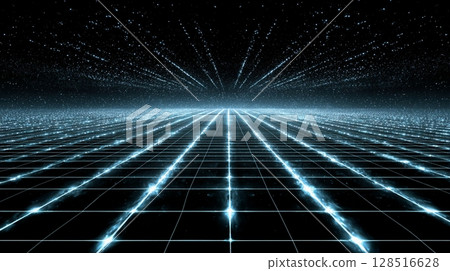 futuristic blue light grid 5 128516628