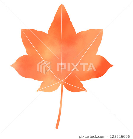 紅楓葉的水彩插圖 128516696
