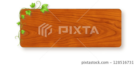 天然木紋橫幅(櫻桃木×常春藤裝飾,左上) 天然木紋橫幅(櫻桃木×常春藤裝飾,左上) 128516731