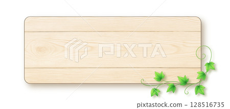 天然木紋橫幅(白木配常春藤裝飾,右下角) 天然木紋橫幅(白木配常春藤裝飾,右下角) 128516735