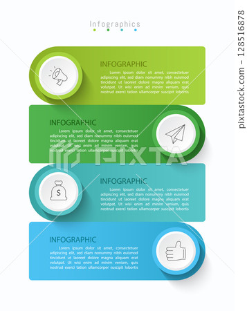 Infographic 4 options design elements for your business data. Vector Illustration. 128516878