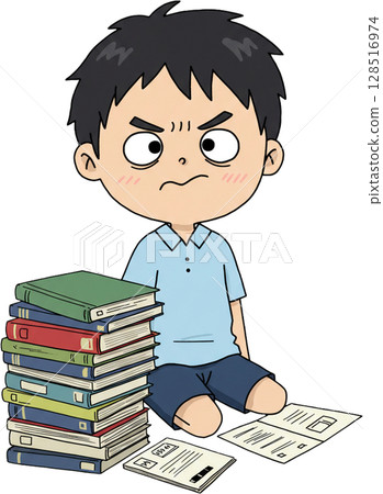 boy with books boy with books 128516974