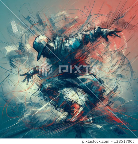 Dynamic Abstract Dancers in Energetic Urban Motion in Electric Ink Explosion with Generative AI. Dynamic Abstract Dancers in Energetic Urban Motion in Electric Ink Explosion with Generative AI. 128517005