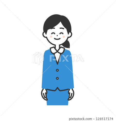 Illustration of a smiling woman in a suit 128517174