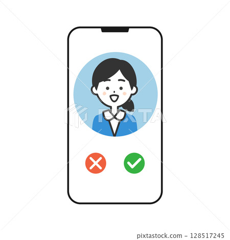 一位身穿西裝的女士的來電螢幕插圖 128517245