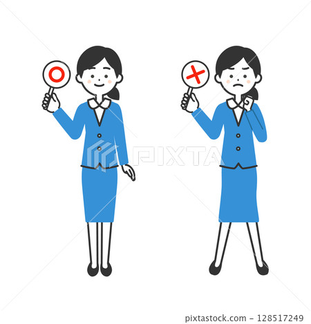 Illustration of a woman in a suit Illustration of a woman in a suit 128517249