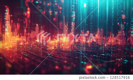 3d illustration of financial technology abstract background. Futuristic user interface. 3d illustration of financial technology abstract background. Futuristic user interface. 128517916