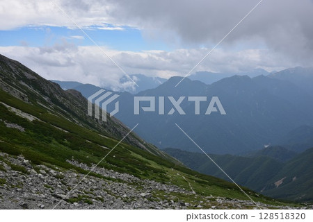 Summer scenery of Mt. Oyama, Murodo, Mt. Tateyama 128518320