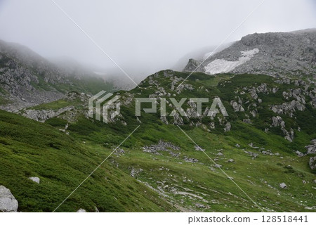 Summer scenery of Mt. Oyama, Murodo, Mt. Tateyama 128518441