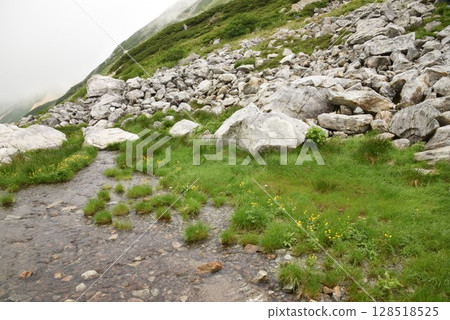 Summer scenery of Mt. Oyama, Murodo, Mt. Tateyama 128518525