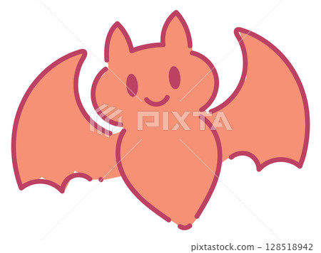 Smiling orange bat illustration Smiling orange bat illustration 128518942