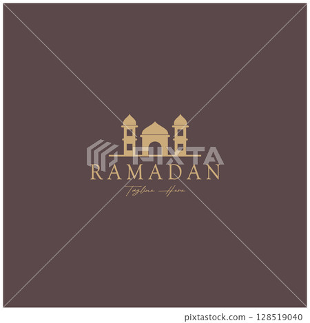 Ramadan Mubarak logo with lantern elements, crescent moon and star mosque building, Islamic calligraphy pattern, for business, architecture, Muslims, Eid, Eid cards, Islamic education Ramadan Mubarak logo with lantern elements, crescent moon and star mosque building, Islamic calligraphy pattern, for business, architecture, Muslims, Eid, Eid cards, Islamic education 128519040