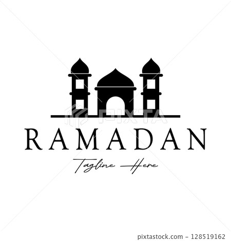 Ramadan Mubarak logo with lantern elements, crescent moon and star mosque building, Islamic calligraphy pattern, for business, architecture, Muslims, Eid, Eid cards, Islamic education Ramadan Mubarak logo with lantern elements, crescent moon and star mosque building, Islamic calligraphy pattern, for business, architecture, Muslims, Eid, Eid cards, Islamic education 128519162