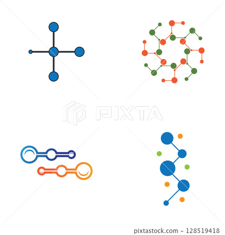 Molecule logo illustration vector template 128519418