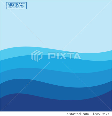 Blue wave vector abstract background flat design stock illustration 128519473