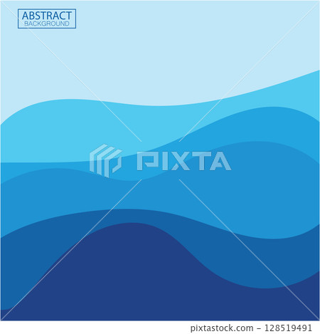 Blue wave vector abstract background flat design stock illustration Blue wave vector abstract background flat design stock illustration 128519491