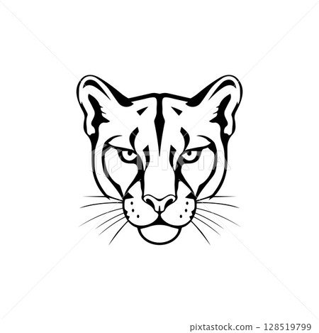 Puma head logo icon vector illustrator template Puma head logo icon vector illustrator template 128519799