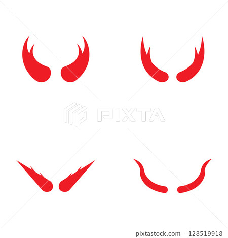 Devil horn Vector icon design illustration Template Devil horn Vector icon design illustration Template 128519918