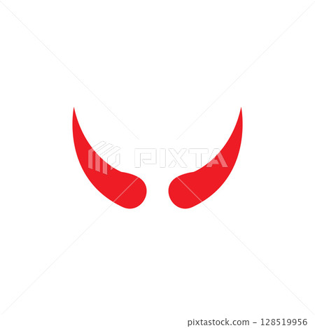 Devil horn Vector icon design illustration Template 128519956