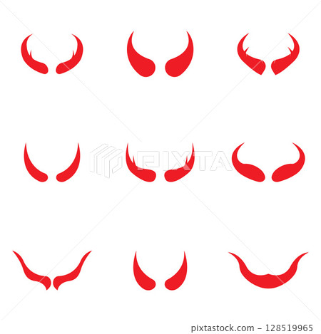 Devil horn Vector icon design illustration Template 128519965