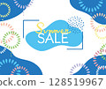 Summer fireworks sale event banner material 128519967