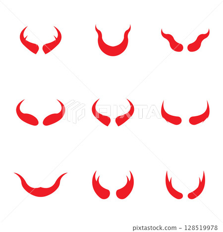 Devil horn Vector icon design illustration Template Devil horn Vector icon design illustration Template 128519978