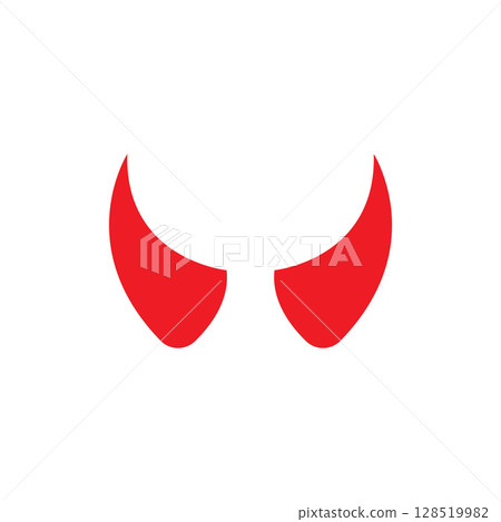 Devil horn Vector icon design illustration Template 128519982