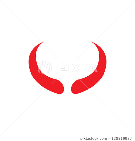 Devil horn Vector icon design illustration Template 128519983
