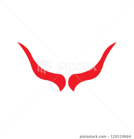 Devil horn Vector icon design illustration Template 128519984