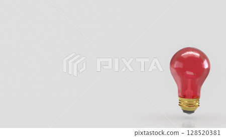 The Red light bulb or education or Idea concept 3d Rendering. 128520381
