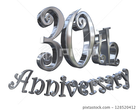3DCG text "30th Anniversary/30th Anniversary Mark Sparkle" 128520412