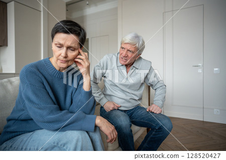 Distressed wife enduring verbal aggression from neurotic husband, mental instability and conflict Distressed wife enduring verbal aggression from neurotic husband, mental instability and conflict 128520427