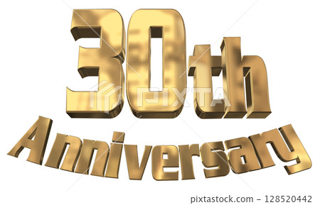 3DCG文字“30週年/30週年紀念馬克·斯帕克” 128520442