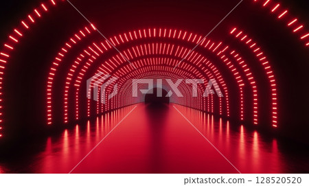 Tunnel road red light lamp twingkling on festival visual neon effect fantastic 128520520