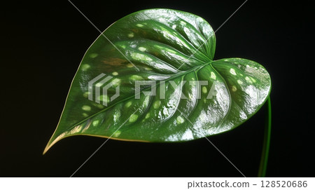 Closeup detail green betel leaves foliage botanical garden 128520686