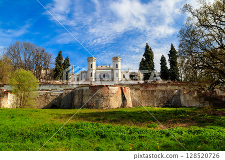 Sharovka palace in neo-gothic style, also known as Sugar Palace in Kharkov region, Ukraine 128520726