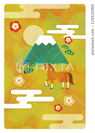 Year of the Horse New Year's card design, stylish 128520969