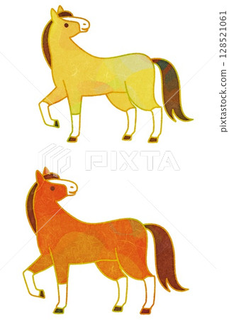Year of the Horse New Year's Card Material Horse Set 128521061
