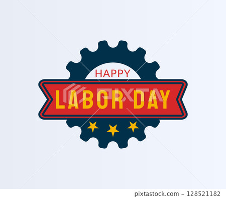 Labor Day Gear Star Badge Design Labor Day Gear Star Badge Design 128521182