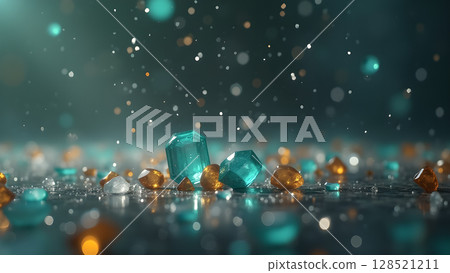 Elegant gemstones of various colors sparkle against a blurred background, creating a sense of luxury and magical wonder, enhanced with floating glitter Elegant gemstones of various colors sparkle against a blurred background, creating a sense of luxury and magical wonder, enhanced with floating glitter 128521211