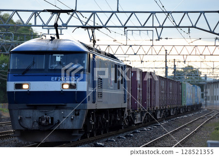 EF210-130 container freight train running on the Tokaido Main Line EF210-130 container freight train running on the Tokaido Main Line 128521355