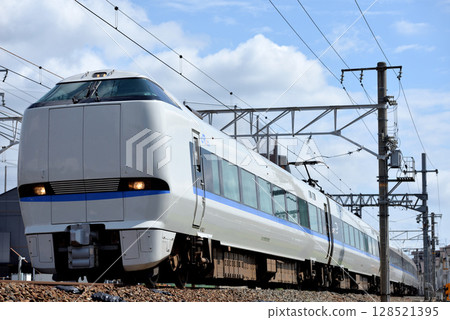 683 series express Thunderbird train running on the Tokaido Line 128521395