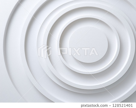 A luxurious white background spreading out in concentric circles 128521401