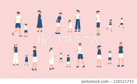 家庭度過夏天的插圖集 128521735